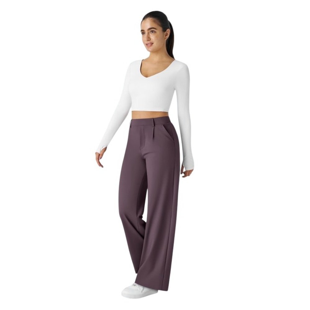 Halara Flex DayStretch High Waisted Pocket Straight Leg Work Pants - Picture 6 of 7